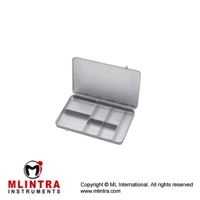 Sauerbruch Needle Case Perforated Lid and Bottom Stainless Steel, Size 210 x 125 x 17 mm